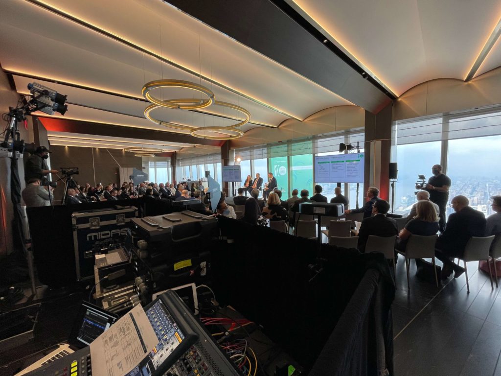 video production equipment behind the audience of a conference