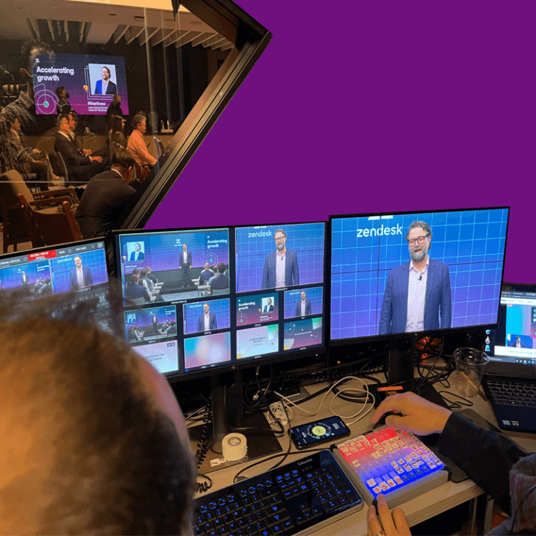 event production crew behind the scene of a live event